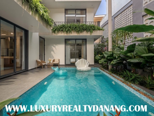 Danang villa for rent in Hai Chau district, Vietnam, four bedrooms, swimming pool, modern style