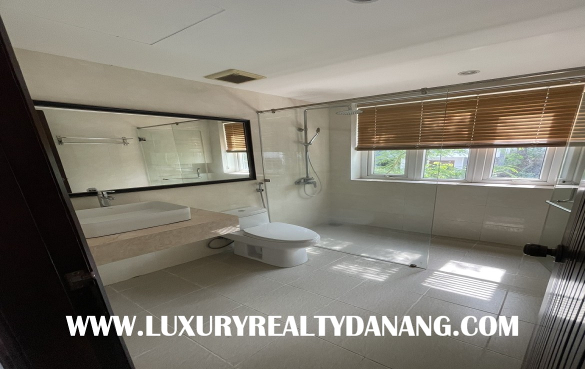 Euro villa Danang for rent in Son Tra district, Vietnam, four bedrooms, garden