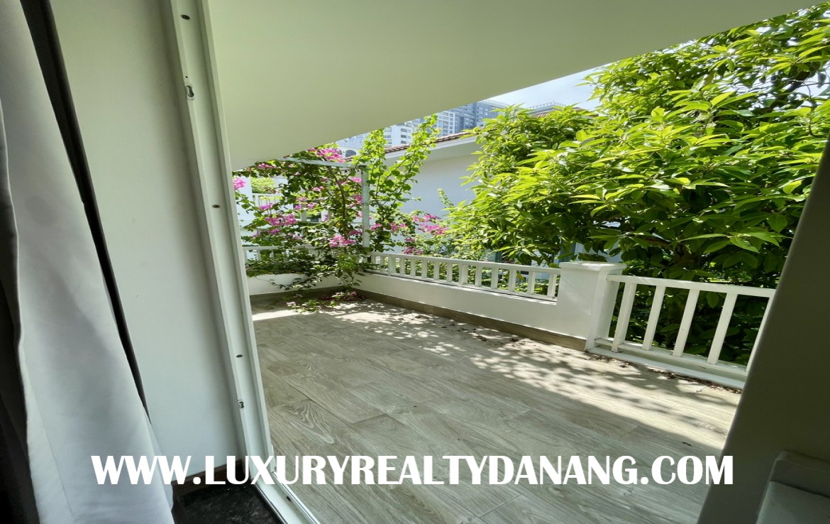 Euro villa Danang for rent in Son Tra district, Vietnam, four bedrooms, garden