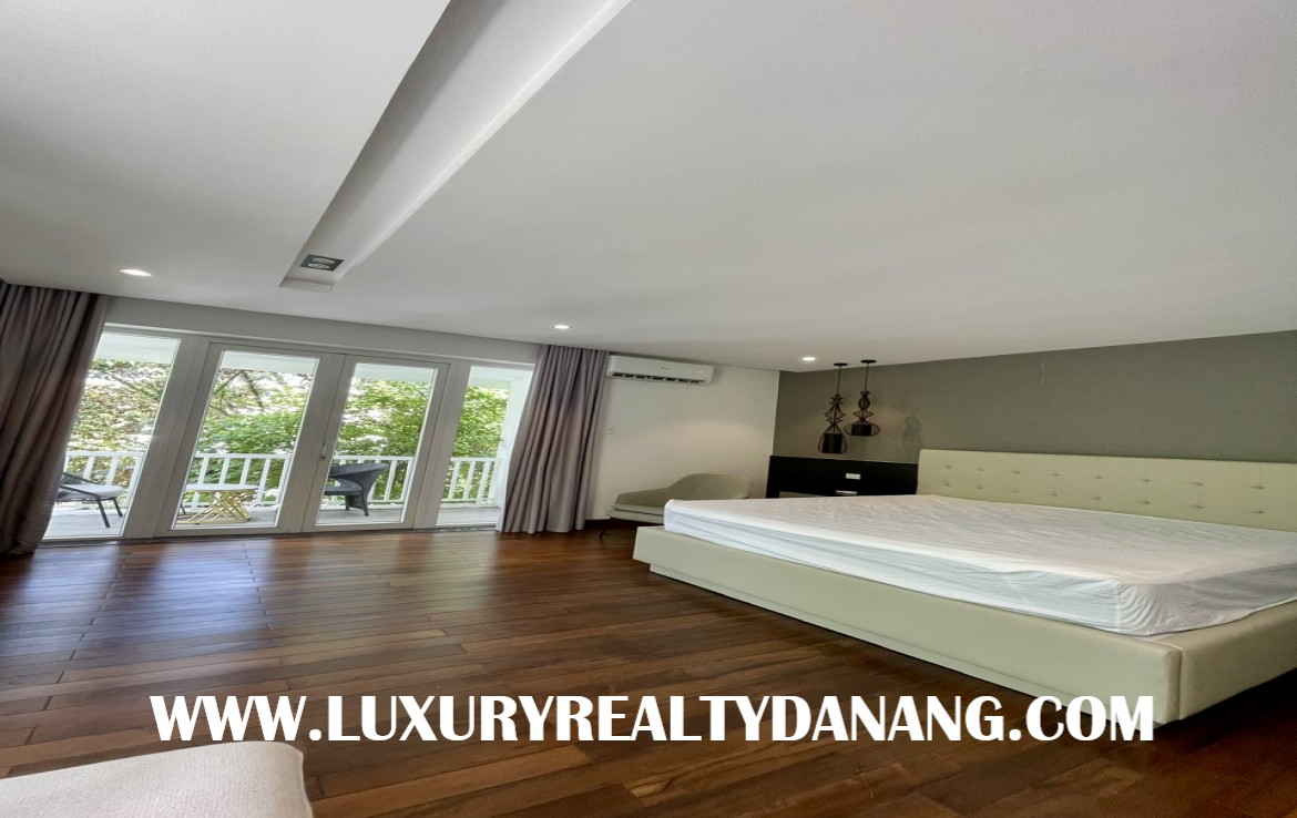 Euro villa Danang for rent in Son Tra district, Vietnam, four bedrooms, garden