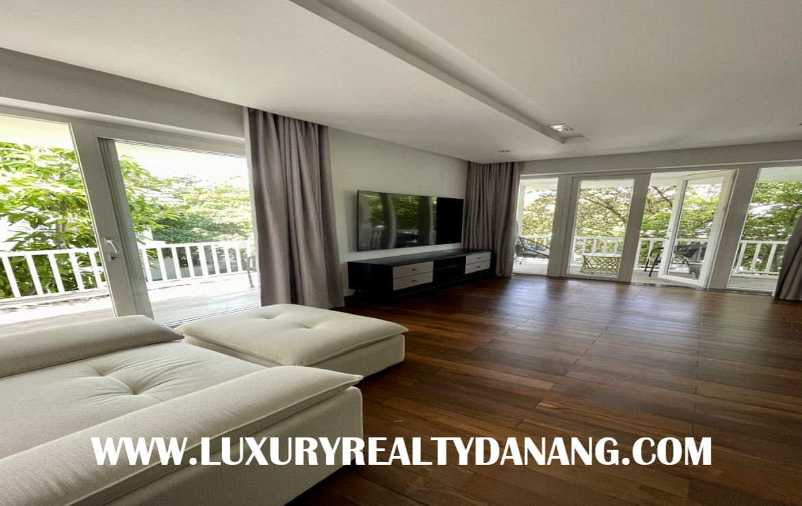 Euro villa Danang for rent in Son Tra district, Vietnam, four bedrooms, garden