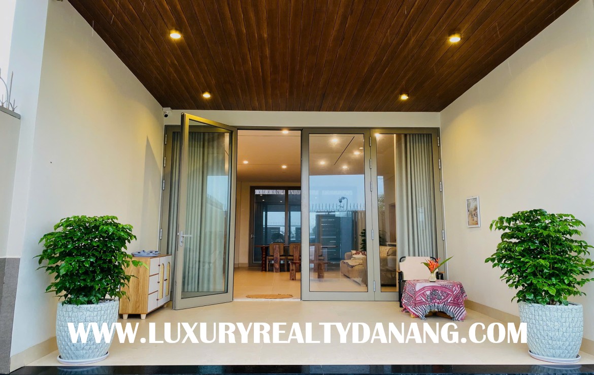 Beachside house rental Danang near Son Thuy beach, Vietnam, Ngu Hanh Son district, front garden