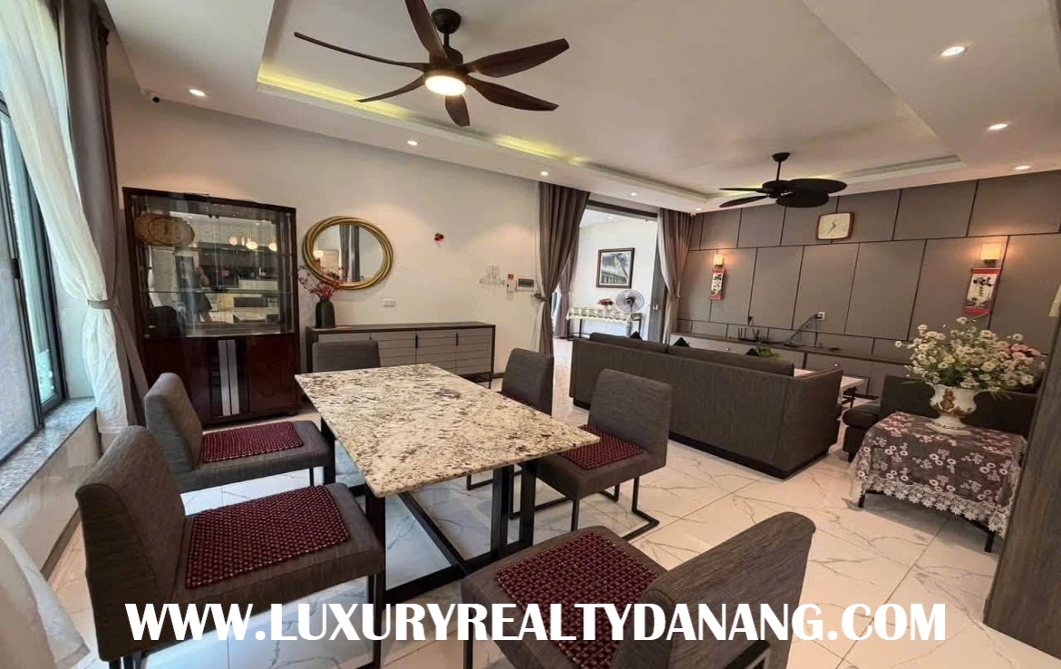 Luxury villas rental Danang in Euro village, Vietnam, Son Tra district, four bedrooms, walking to the riverside