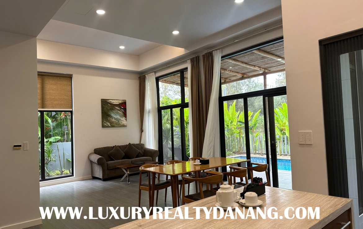Golf course villa Danang for rent in Montgomerie Links, Vietnam, near the beach