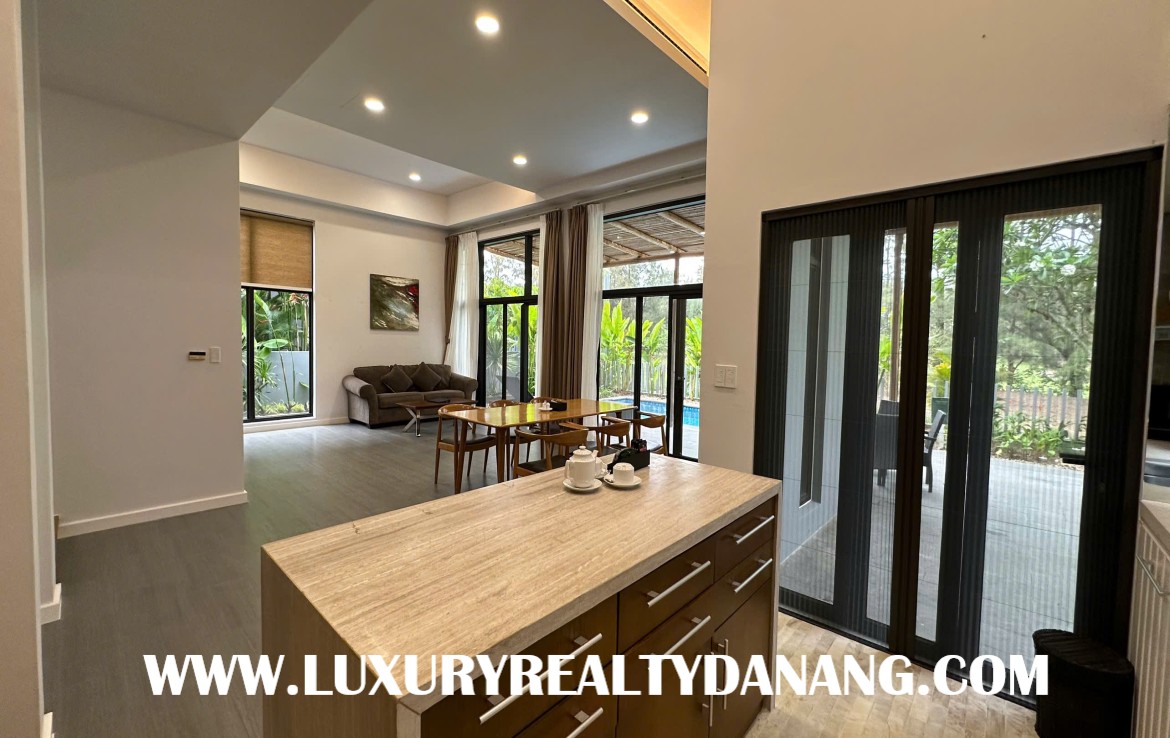 Golf course villa Danang for rent in Montgomerie Links, Vietnam, Western style