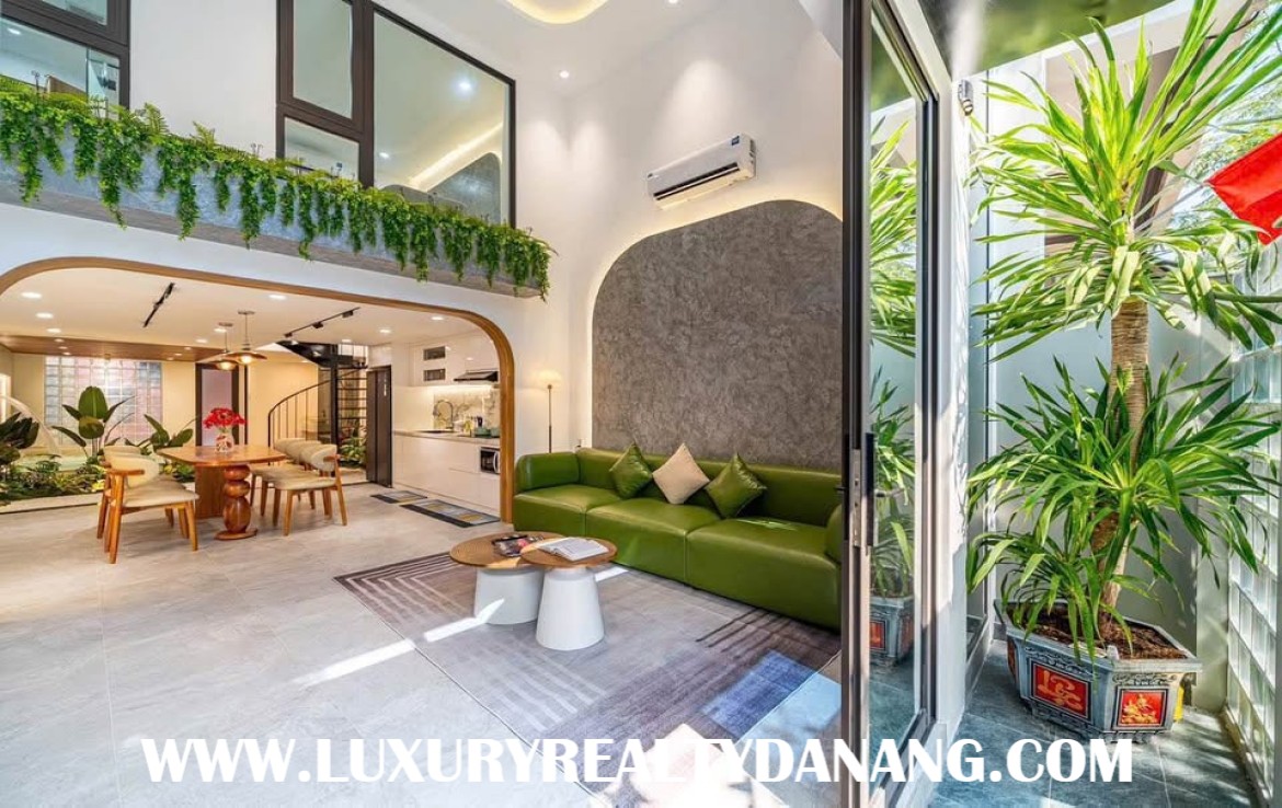 Danang modern house rent in Vietnam, walking to Pham Van Dong beach, swimming pool