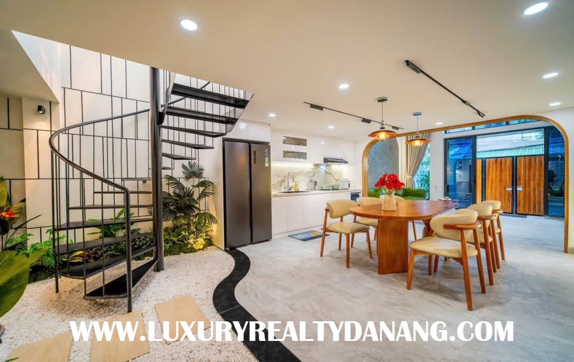 Danang modern house rent in Vietnam, walking to Pham Van Dong beach, swimming pool
