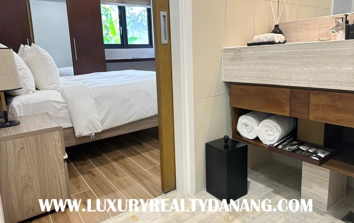 Golf course villa Danang for rent in Montgomerie Links, Vietnam, near the beach, modern design