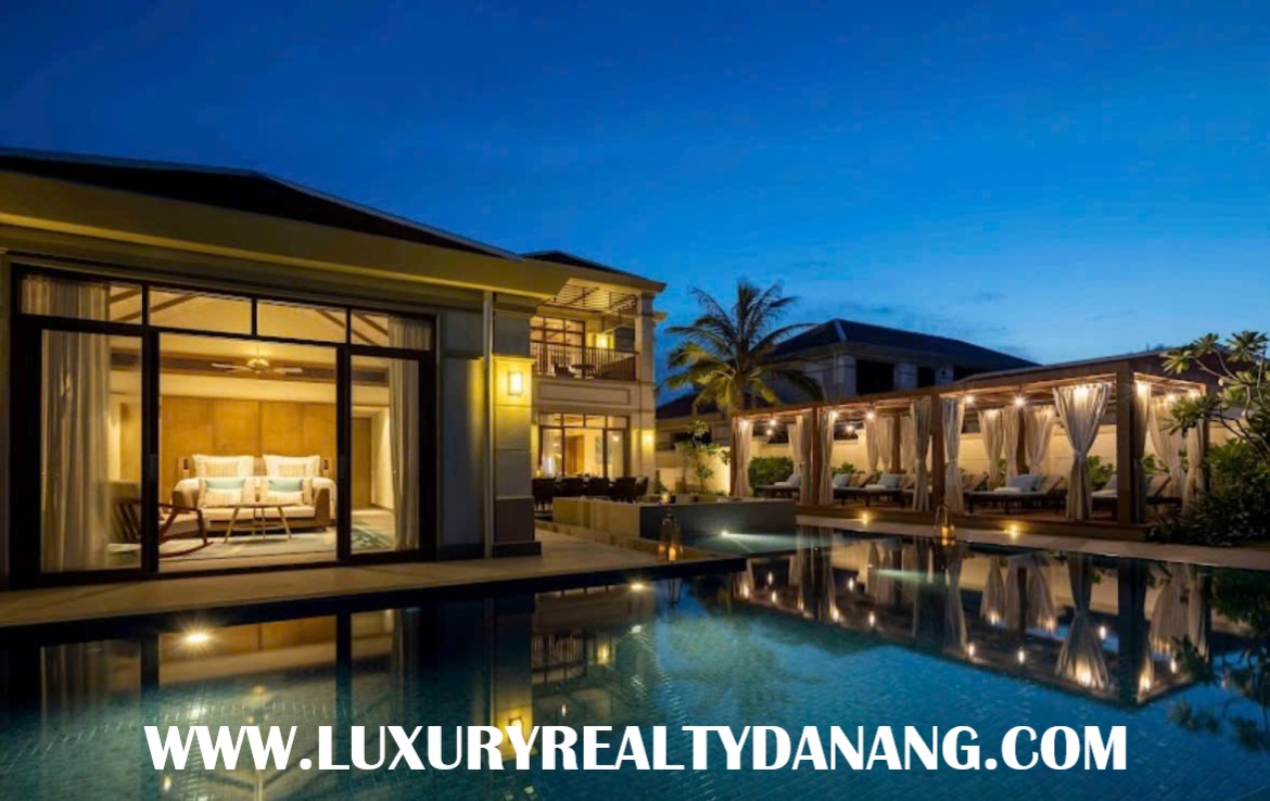 Beachfront luxury villa in Danang in five- star Fusion villas & resort, in Vietnam, five-bedrooms, near the beach, modern style