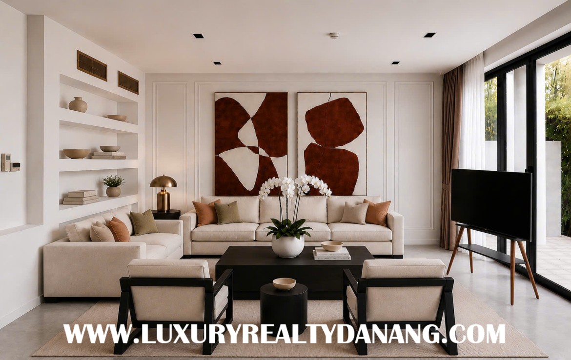 Golf course Villa rental Danang in The Dune Residences, in Vietnam, Western style