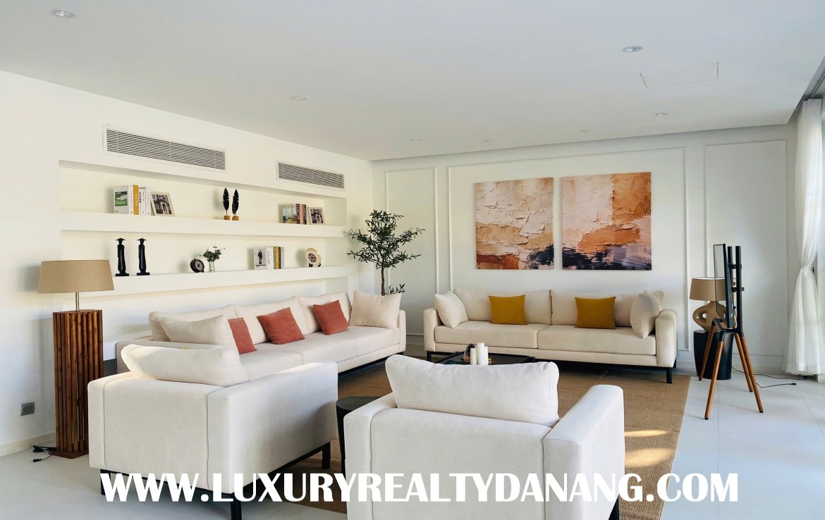 Golf course Villa rental Danang in The Dune Residences, in Vietnam, three bedrooms, Western style, modern quality