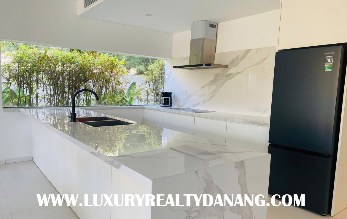 Golf course Villa rental Danang in The Dune Residences, in Vietnam, three bedrooms, Western style, near the beach bay