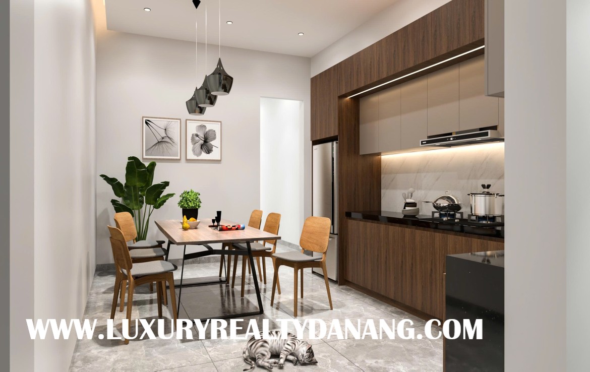 Modern house for rent Danang near Pham Van Dong beach, in Vietnam, modern style, near the beach