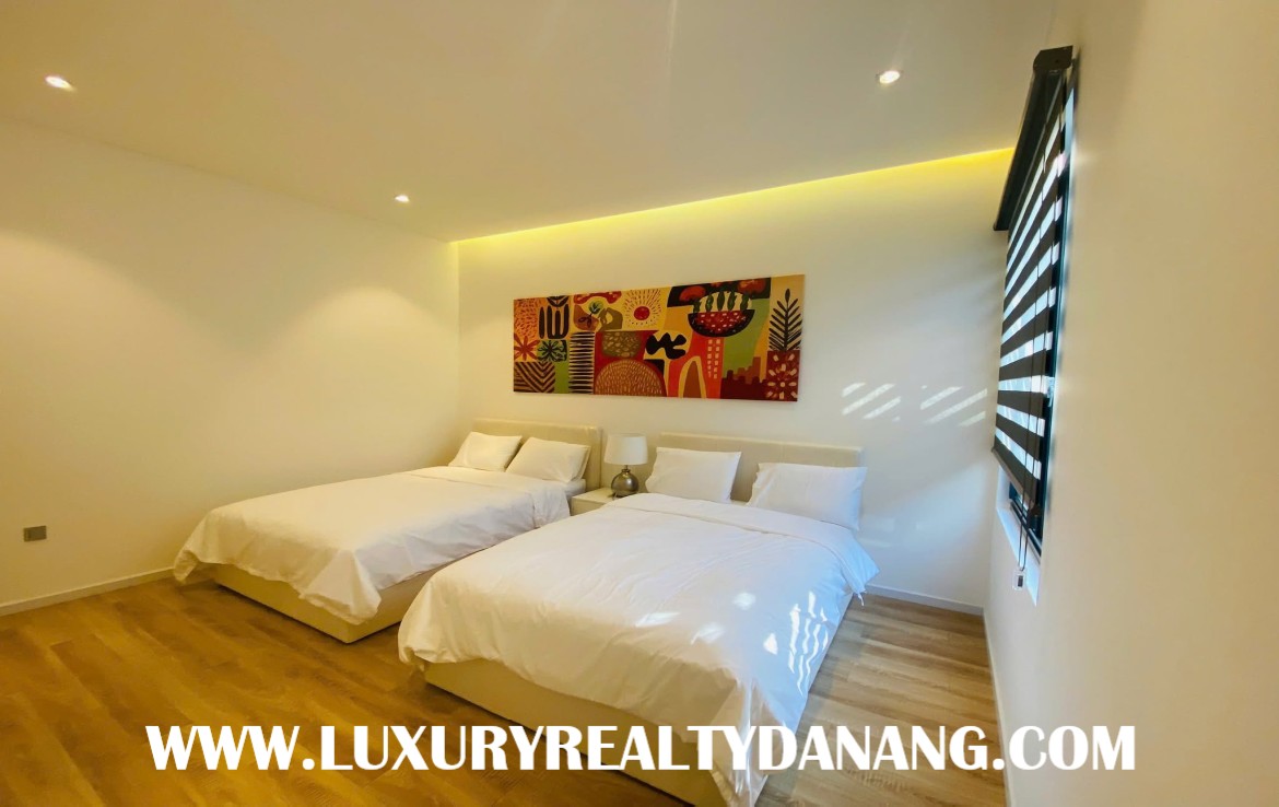 Golf course Villa rental Danang in The Dune Residences, in Vietnam, three bedrooms, Western style.