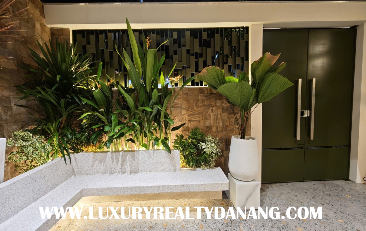 Modern house for rent Danang near Lotte Mart supermarket, in Vietnam, walking to the riverside