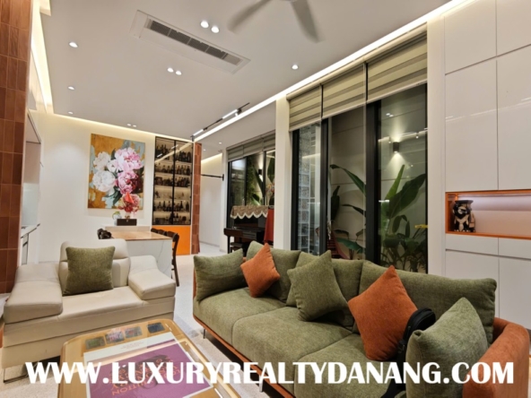 Modern house for rent Danang near Lotte Mart supermarket, in Vietnam, near the riverside