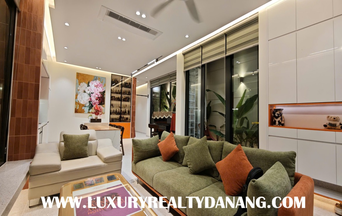 Modern house for rent Danang near Lotte Mart supermarket, in Vietnam, near the riverside