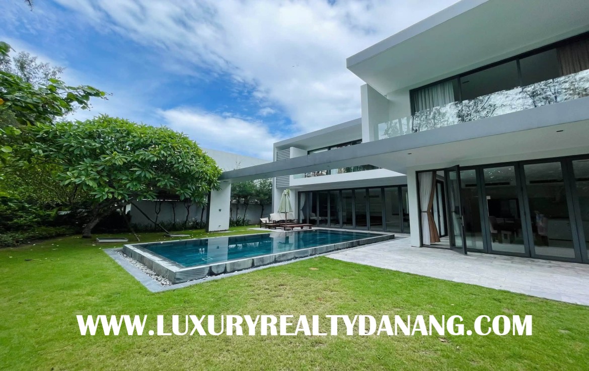 Golf course villa rental Danang in The Dune Residences, Vietnam, walking to the beach