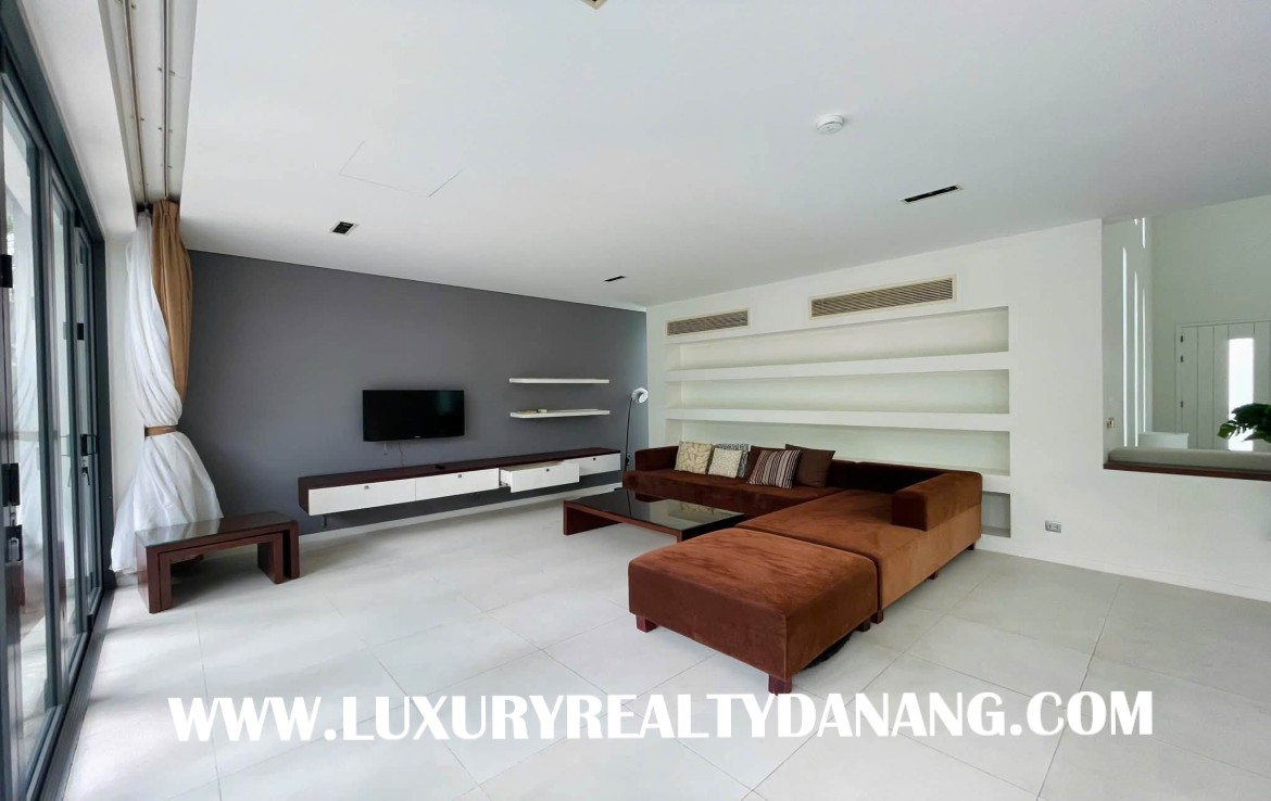 Golf course villa rental Danang in The Dune Residences, Vietnam, modern design and green style