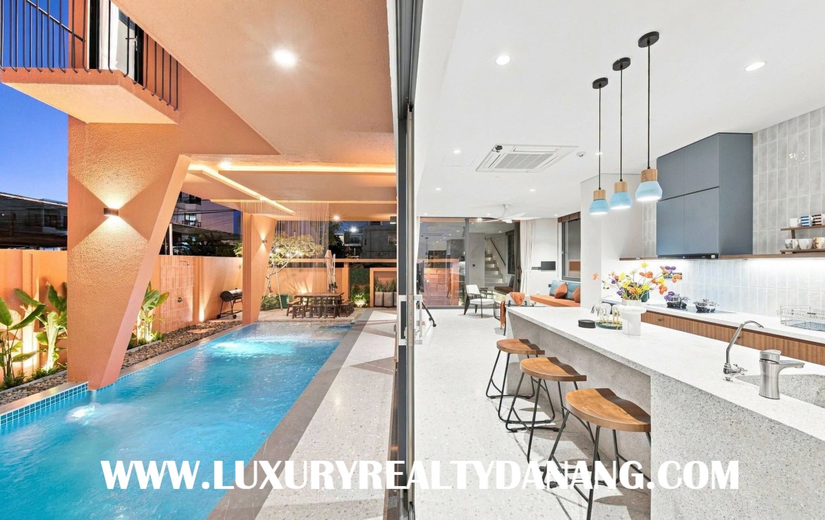 Danang luxury villa for rent near Thuan Phuoc bridge, in Vietnam, in the beachside