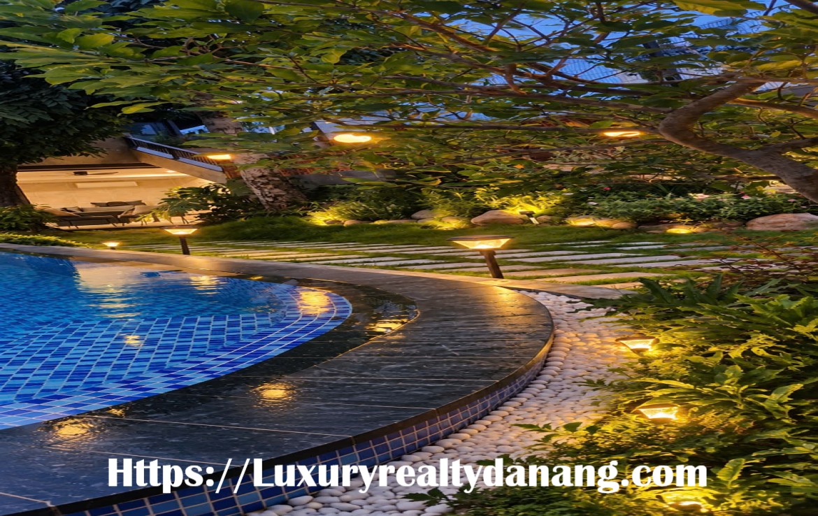Green villa for rent Danang, near My Khe beach, in Vietnam, modern quality